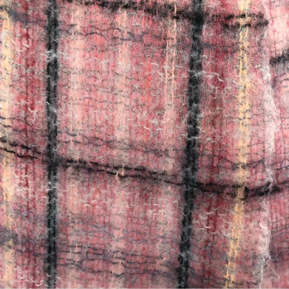 Together Crafts 100% Wool Plaid Scarf Made in Scotland in Pink Blue Black